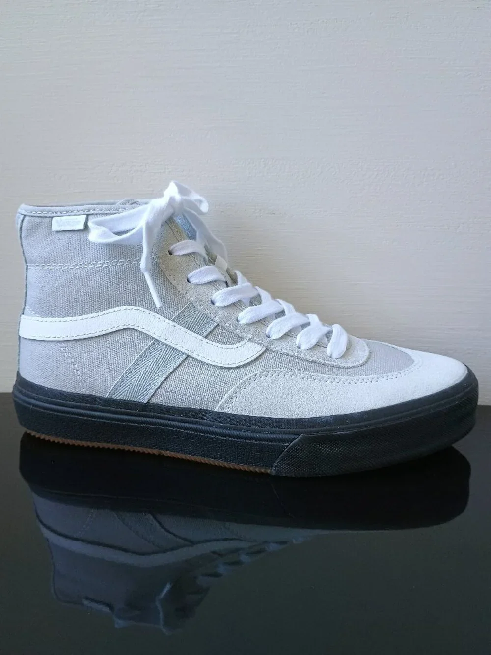 Vans Men's Crockett High Suede/Canvas in Styling Flexibility Light Gray/Black